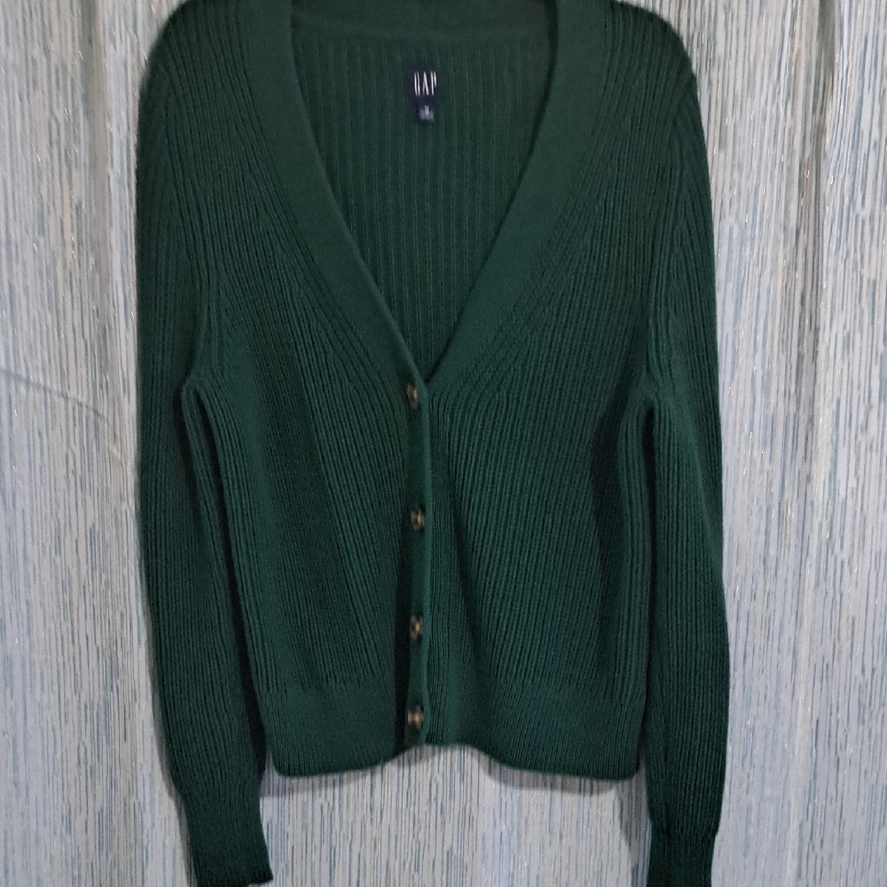 GAP Women's Deep Green Knit Cardigan